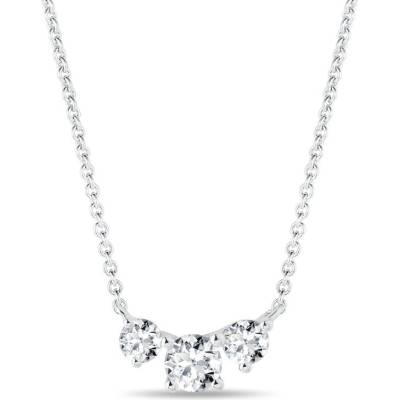 Klenota se třemi diamanty v bílém 14k zlatě k0209022