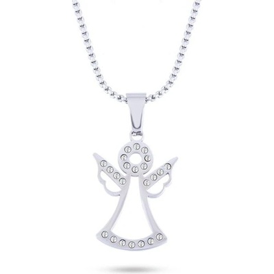 Biju Řetízek z chirurgické oceli+přívěsek, anděl se zirkony 3001334