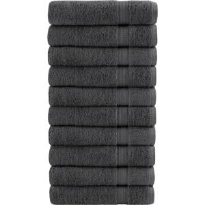vidaXL Премиум хавлии SOLUND 10 бр антрацит 100x150 см 600 gsm (137166)