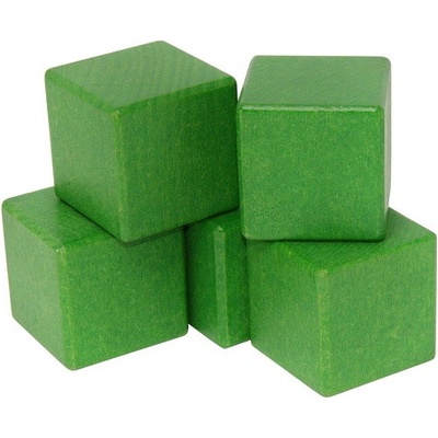 DrKO Dřevěná kostka 4 cm 1ks zelená