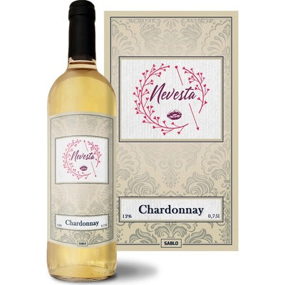 Sablio Nevěsta Chardonnay biele suché víno 12 % 0,75 l (čistá fľaša)