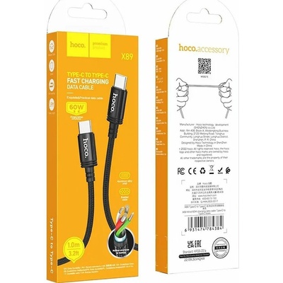Hoco X89 USB-C PD - USB-C, 1m, černý