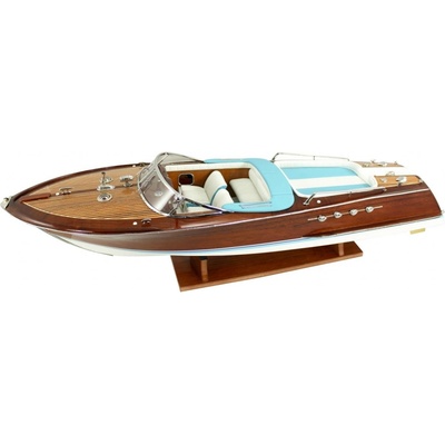 SEA Club Rychlostní člun, dřevo/kov/kůže, D: 86cm, V: 23,5cm, Š: 27cm - VYSOKÁ kvalita 5402