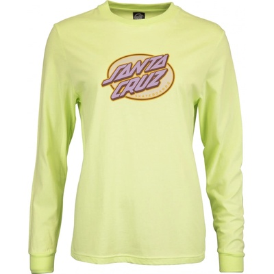 SANTA CRUZ Lined Oval Dot L S T-Shirt Aloe Green