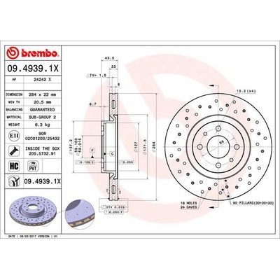 Brzdový kotouč BREMBO 09.4939.1X