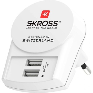 SKROSS Адаптер-зарядно SKROSS Euro USB Charger 1.302421, 2 x USB-A, 2.4A (1.302421) - zettabytex