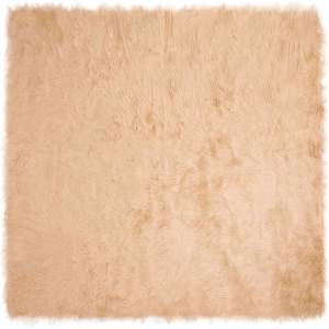 vidaXL Изкуствена овча килим TAFALLA Бежово 120 x 120 cm Полиестер (42021487)