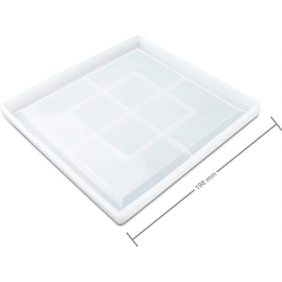 Manumi Silikonová forma na odlévání křišťálové pryskyřice podtácek čtverec 198x198x15mm 3 ks