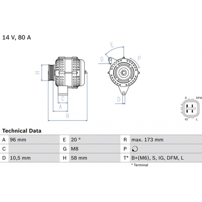 Generátor BOSCH 0 986 082 040