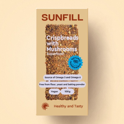 SUNFILL Křupavý chleb s houbami 100 g – Zboží Dáma