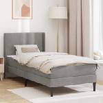 vidaXL Рамка за легло с матрак Светлосиво 100 x 200 cm Кадифе (3414843)