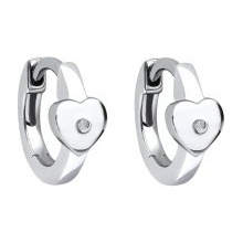 D for diamond Detské strieborné náušnice s diamantom E6394