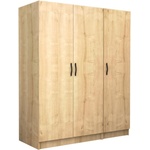 TopMebel Трикрилен гардероб Victoria TopMebel от меламин в цвят дъб 150x60x181cm - topmebel - 617,75 лв