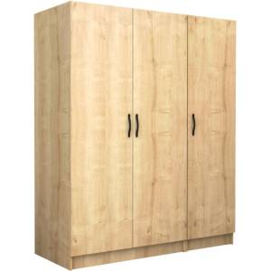 TopMebel Трикрилен гардероб Victoria TopMebel от меламин в цвят дъб 150x60x181cm - topmebel - 617,75 лв