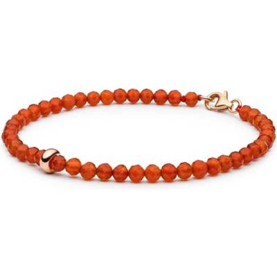 Gaura Pearls Stříbrný náramek Veronique karneol stříbro 244-37B Oranžová