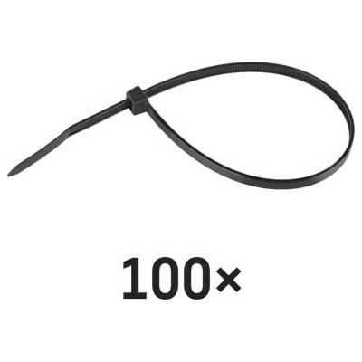 Emos A2851 Sťahovacie pásky čierne 250×4.8mm 100ks A2851 - Pásky sťahovacie - O65mm, 22kg, nylon PA66