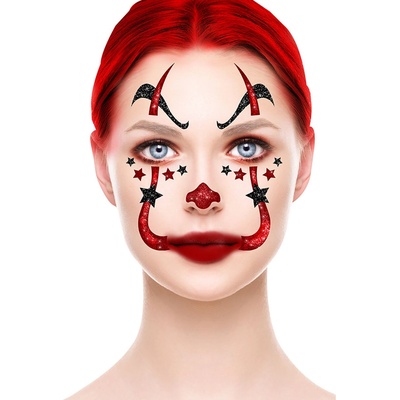 Fiestas Guirca Татуировка за лице - Клоун, с брокат