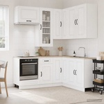 vidaXL Кухненски единица KALMAR 8 бр. Бял гланц Инженерна дървесина (3438385)