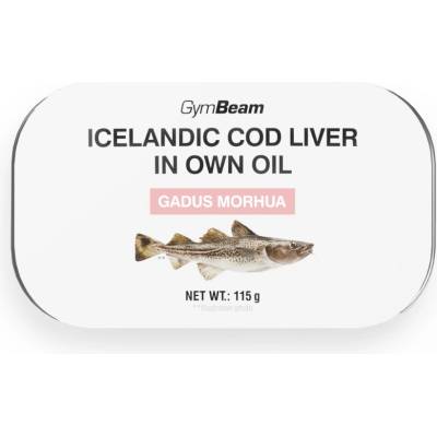 GymBeam Исландски черен дроб от треска в собствено масло 115 g