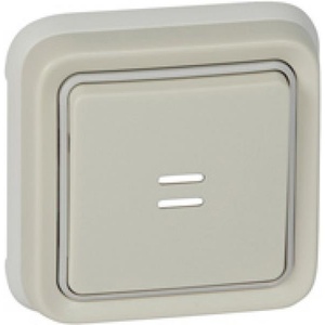 Legrand Бутон с индикация за вграждане IP55 моноблок с рамка цвят Бял Plexo - 069861 (069861)