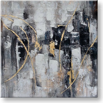 Maľovaný obraz na stenu ABSTRAKT 80x80 cm - 80×80 cm / Klasický 2 cm