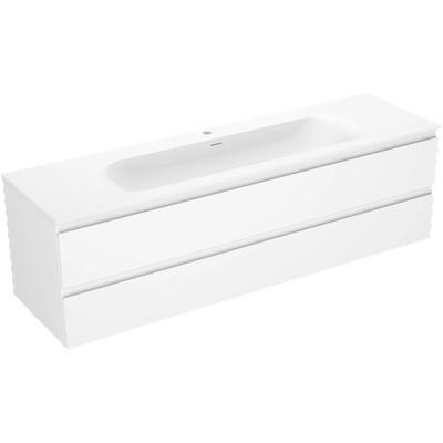 Orio шкаф за баня 160 см с умивалник Vela, 2 чекмеджета, бял мат (91A10-16047-2-BFF01-W23M01)