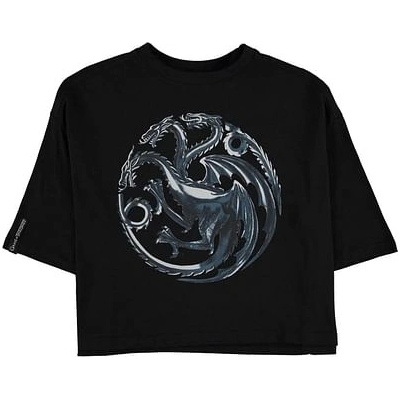 Difuzed Bioworld Europe Dámsky crop top Game of Thrones House of the Dragon černá
