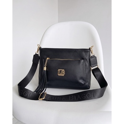 Laura Biaggi dámska crossbody kabelka čierna na každý deň