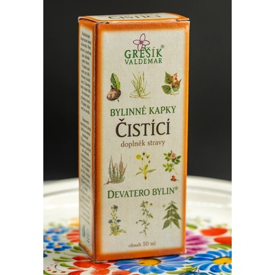 Grešík Čistící bylinné kapky Devatero bylin 50 ml