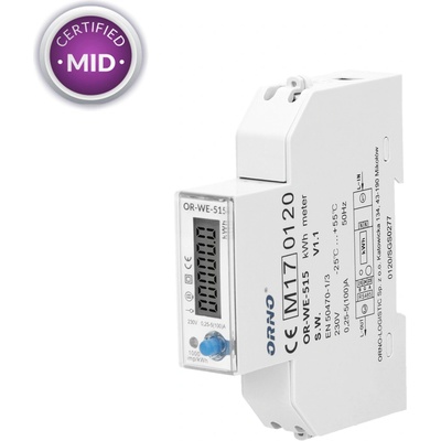 ORNO Jednofázový elektromer 100A OR-WE-515