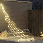 vidaXL LED коледна елха с колчета за земя Топло бяло 511 см Метал (42018745)