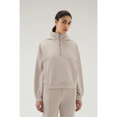 Woolrich Mix Media 3D Logo Hoodie hnedá