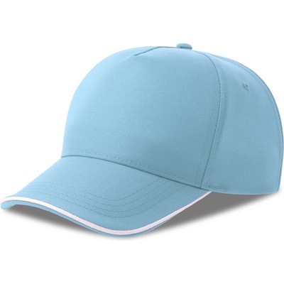 Atlantis Headwear Recy Five Piping 5 panelová sandwich COT33028295999-light blue/ Modrá světlá/bílá
