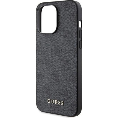 GUESS твърд калъф за iPhone 14 Pro 6, 1" сив с метално златно лого 4G