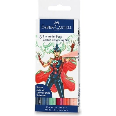 Faber-Castell 267196 Pitt Artist Pen Comic 6 ks mix farieb