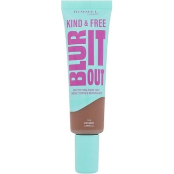 Rimmel London Kind & Free Blur It Out Mattifying Skin Tint лек матиращ фон дьо тен за смесена и мазна кожа 30 ml нюанс 510 Cinnamon