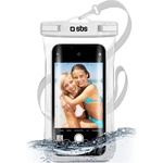 SBS Универсален водоустойчив калъф за смартфони до 6.8 инча - SBS Waterproof Universal Case IPX8 (бял) (2400117)