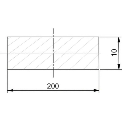 Plochá ocel široká 200×10 mm válcovaná – 6 m