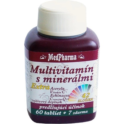 MedPharma Multivitamín s minerálmi + extra C, Q10, 42 zložiek 67 tabliet