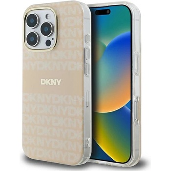 DKNY Калъф MagSafe за iPhone 16 Pro DKNY Repeat Texture Pattern & Stripe - розов (3666339335403)