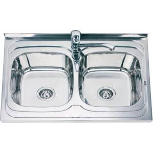 Inter Ceramic Кухненска мивка ick ss8060p - алпака, две корита (ick ss8060p) Мивка за вграждане