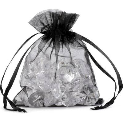 Dárkový pytlík 9x11 cm organza - černá (10 ks)