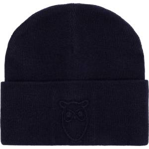KnowledgeCotton Apparel Зимна шапка (beanie) Knowledgecotton apparel Embossed Owl DL Wool Beanie - Total Eclipse - размер One Size (904-4953-0511)