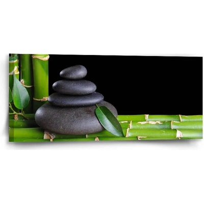 Sablio Obraz Bambus a kamene - 110x50 cm