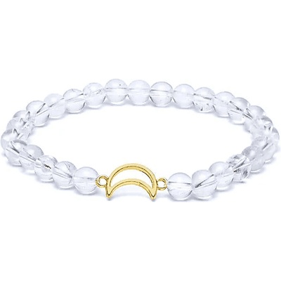 Milujeme Kameny Křišťál s přívěskem měsíce - náramek kulička NKM118