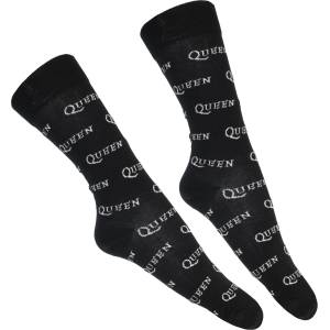 ROCK OFF Чорапи Queen - Logo Repeat Mono - ROCK OFF - QUSCK09MB