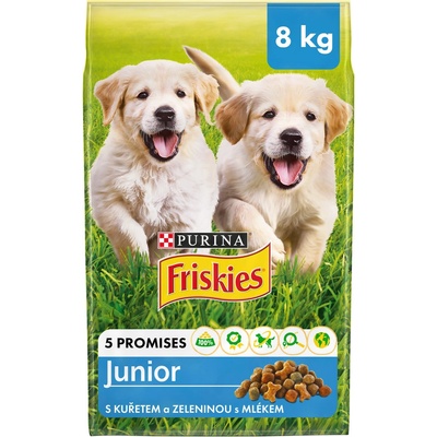 Friskies Junior s kuřetem zeleninou a mlékem 8 kg