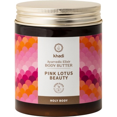 Khadi elixírové tělové máslo Růžový lotos Krása, 250 ml