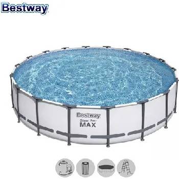 Bestway Басейн с мет. конструкция Bestway 5612x Steel Pro Max, с филтър, стълба и покривало, 427x122см, 15232л (5612x Steel Pro Max)