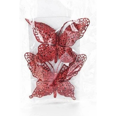 Motýle na štipci 5702 15x11cm 2 kusy bordové